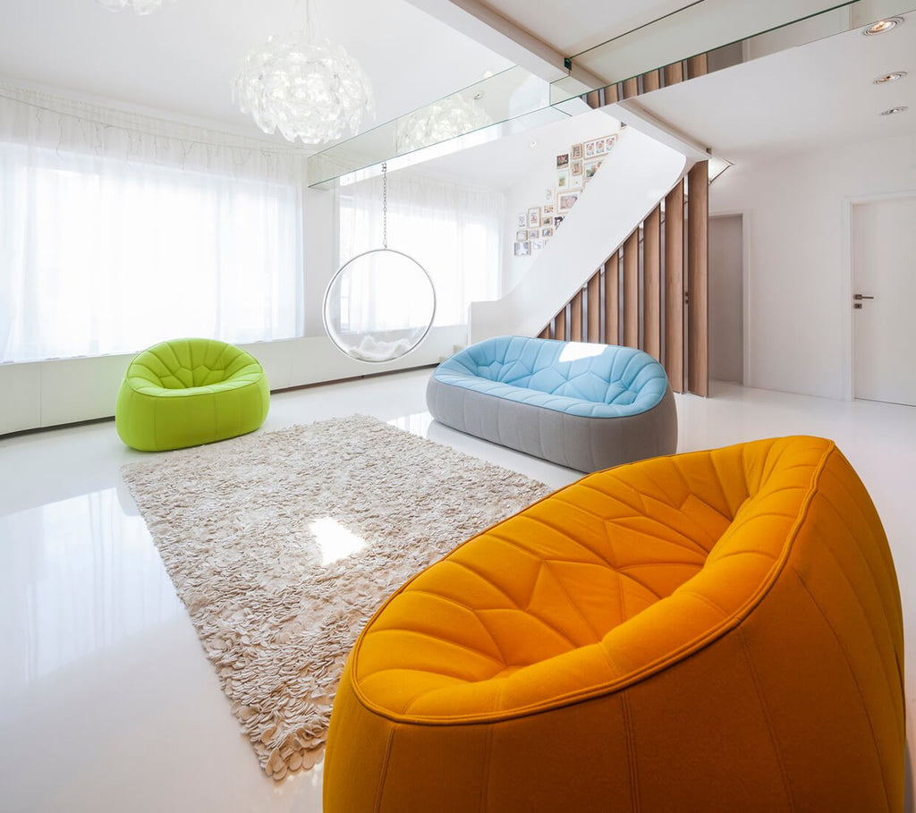 2-Seater Sofa and Lounge Chair Ottoman Loveseat