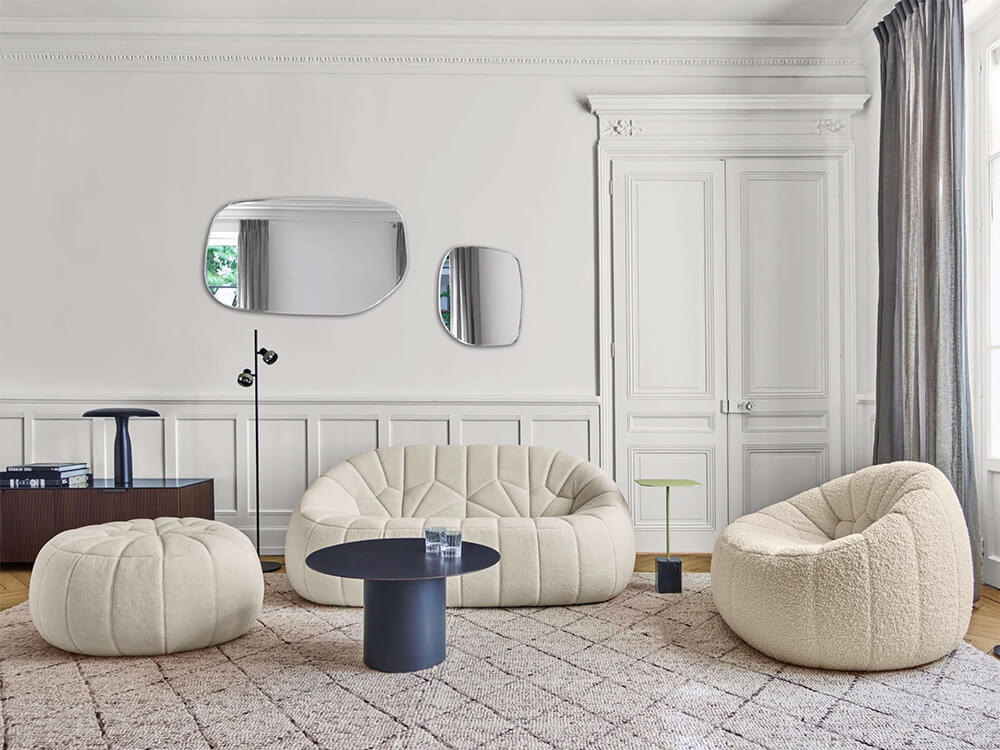 2-Seater Sofa and Lounge Chair Ottoman Loveseat