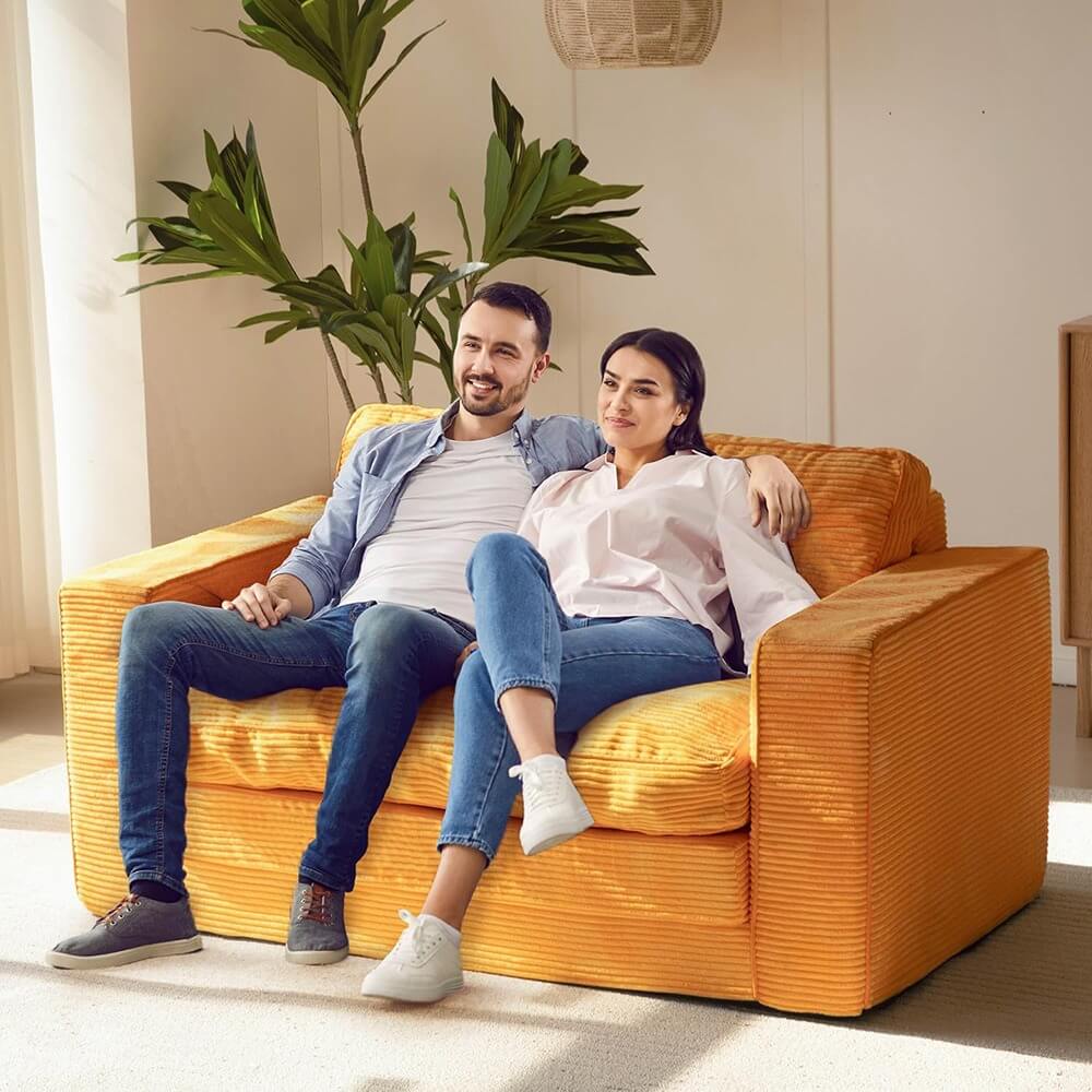 2 in 1 Folding Loveseat Boneless Couch, Fold Out Floor Couch with Pillows for Living Room Bedroom Lounge