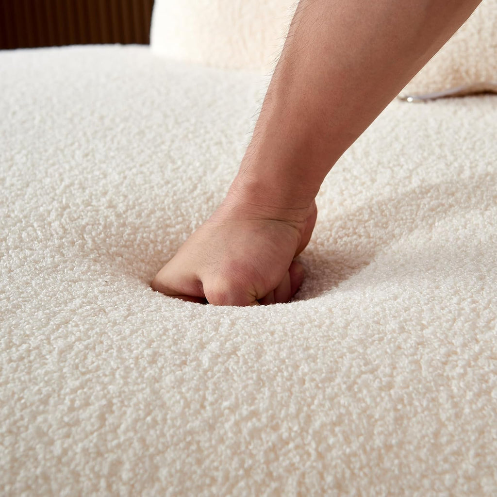 Modern Curved Sectional Sofa, Comfortable Upholstered Foam-Filled Sectional Sofa Couch