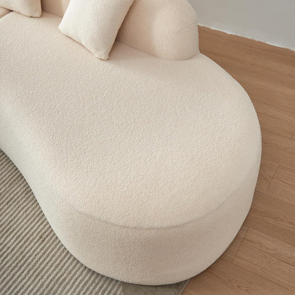 Modern Curved Sectional Sofa, Comfortable Upholstered Foam-Filled Sectional Sofa Couch