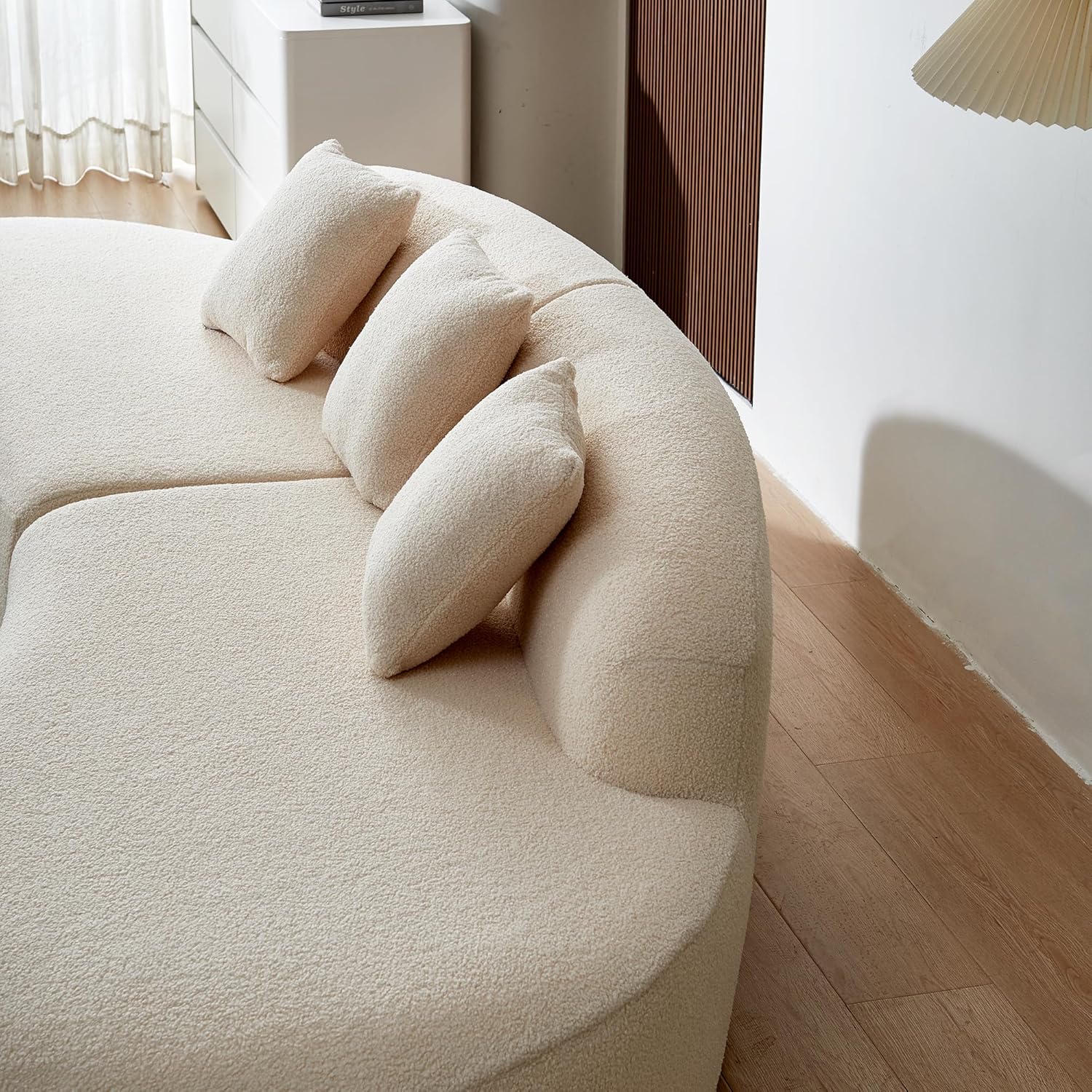 Modern Curved Sectional Sofa, Comfortable Upholstered Foam-Filled Sectional Sofa Couch