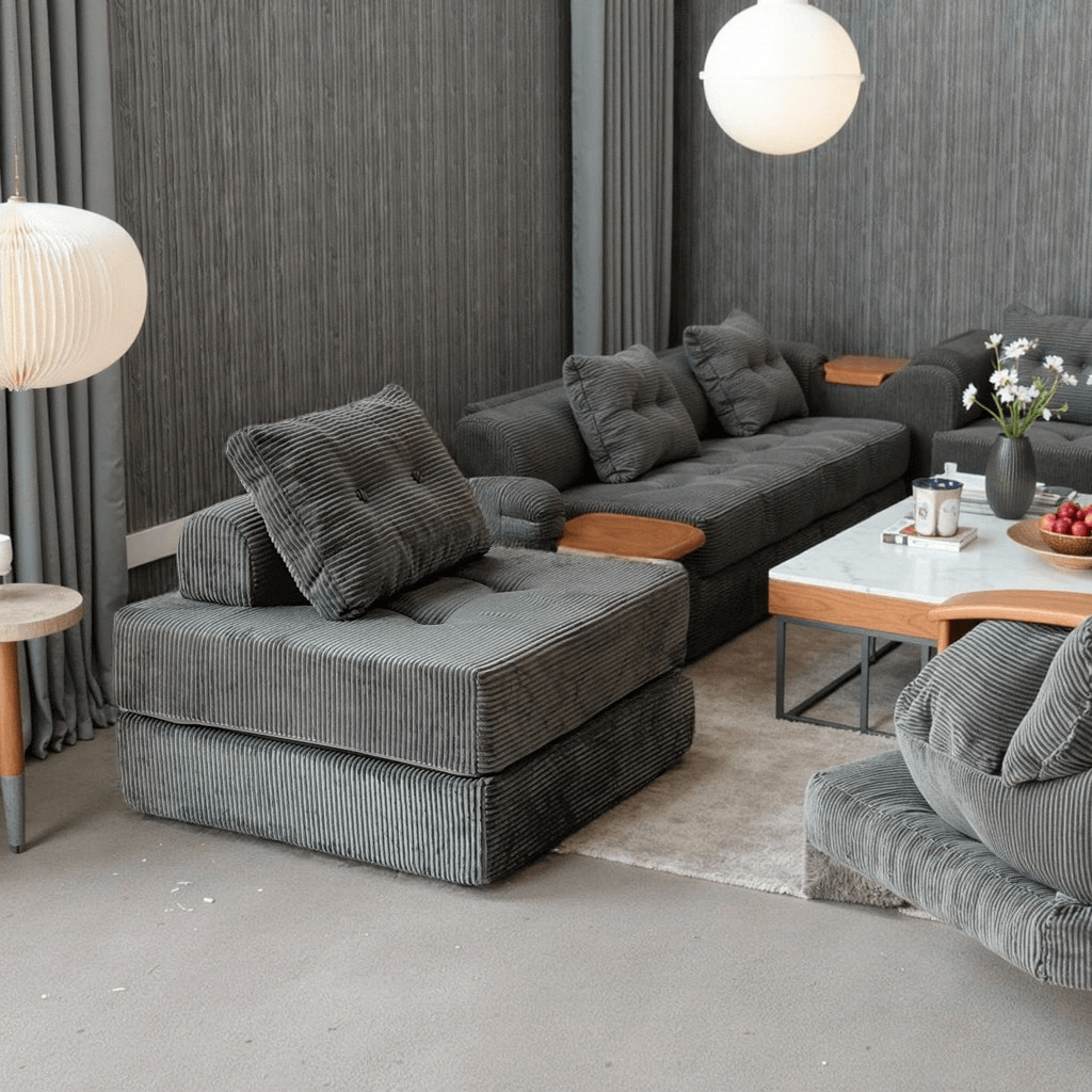 Armless Foam Floor Sofa, Sleeper Floor Couch for Living Room and Bedroom