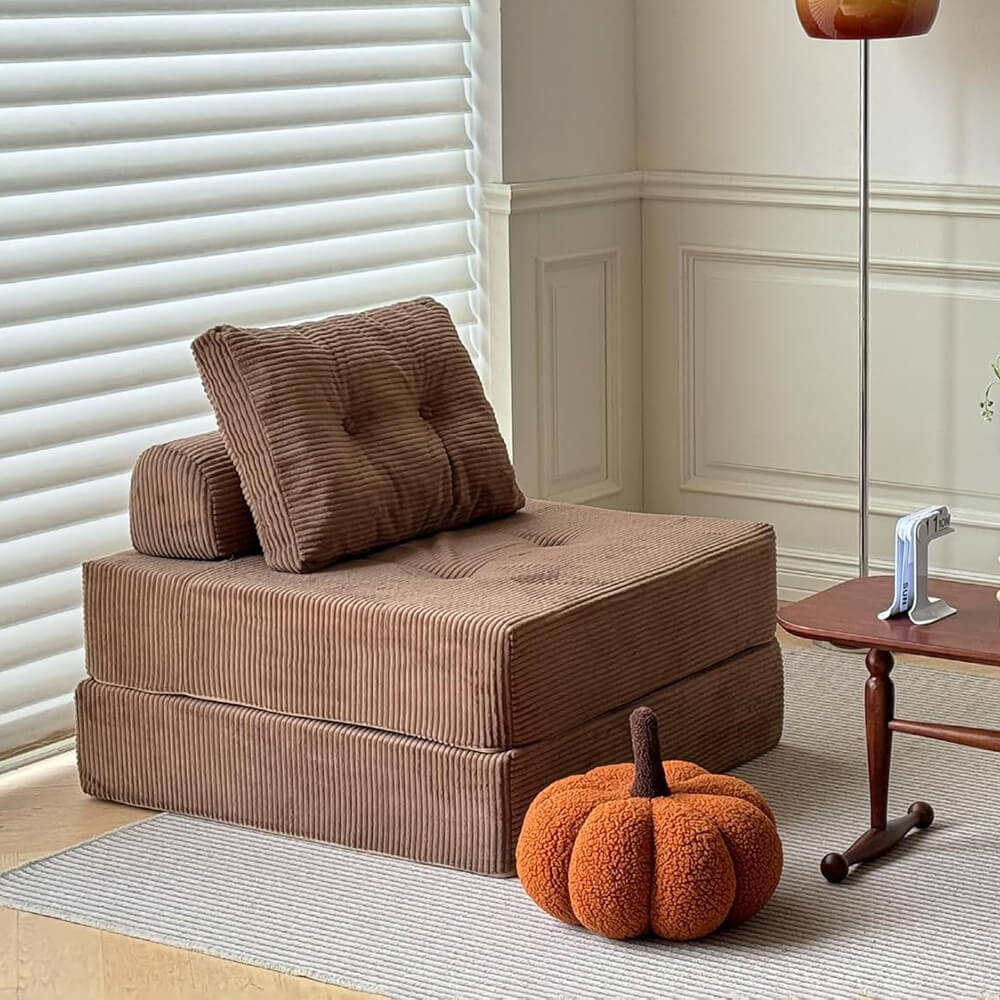 Armless Foam Floor Sofa, Sleeper Floor Couch for Living Room and Bedroom