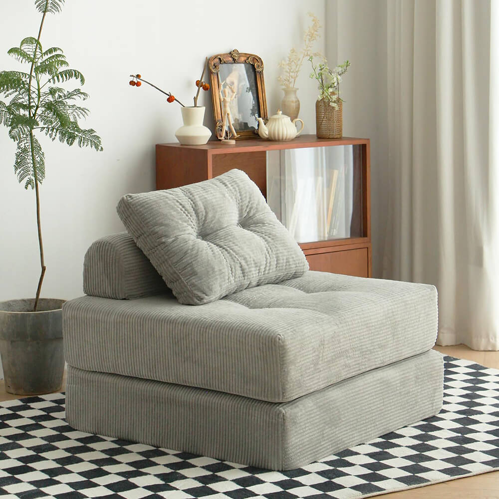 Armless Foam Floor Sofa, Sleeper Floor Couch for Living Room and Bedroom