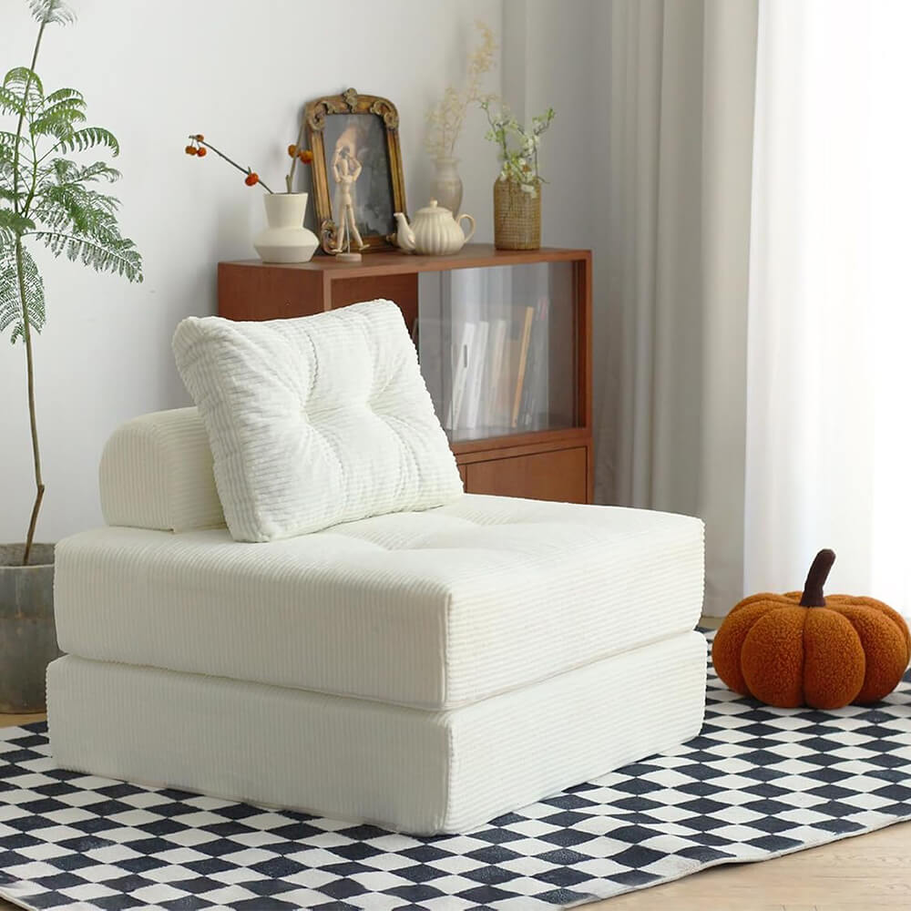 Armless Foam Floor Sofa, Sleeper Floor Couch for Living Room and Bedroom