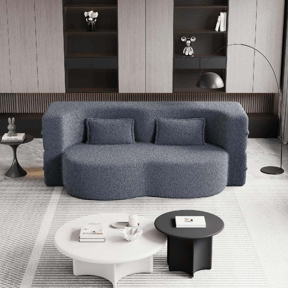 Folding Boneless Sofa Bed Queen, 2-in-1 Convertible Foam Compressed Sofa