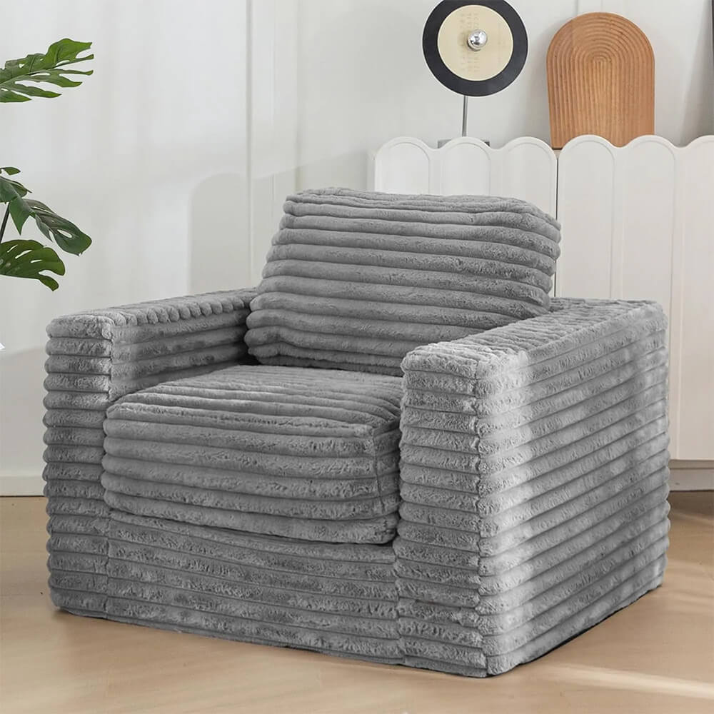 Boneless Chaise Lounge with Pillows and Armrests Chair Bean Bag Couch for Bedroom Living Room