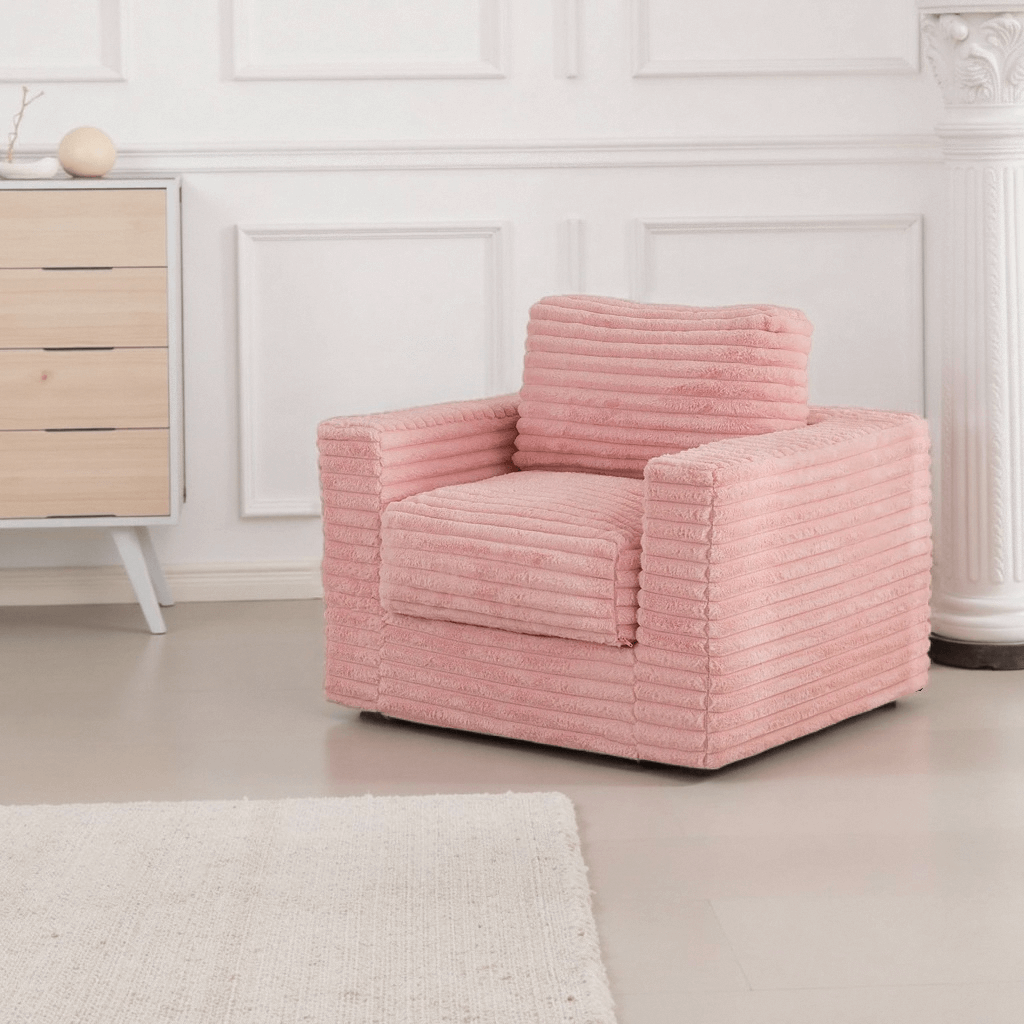 Boneless Chaise Lounge with Pillows and Armrests Chair Bean Bag Couch for Bedroom Living Room