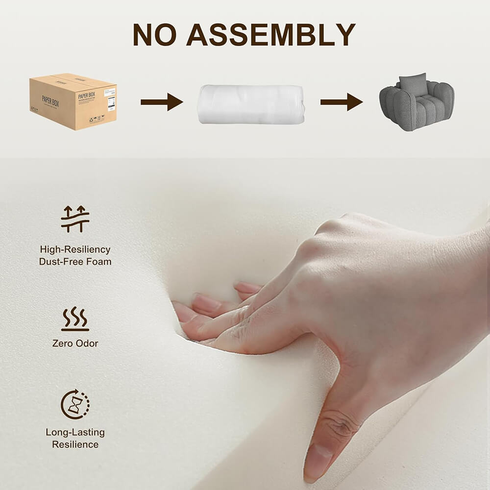 Adults Chaise Lounge Memory Foam Chaise Lounge Chair Filler Faux Fur Fireside Lazy Sofa for Living Room