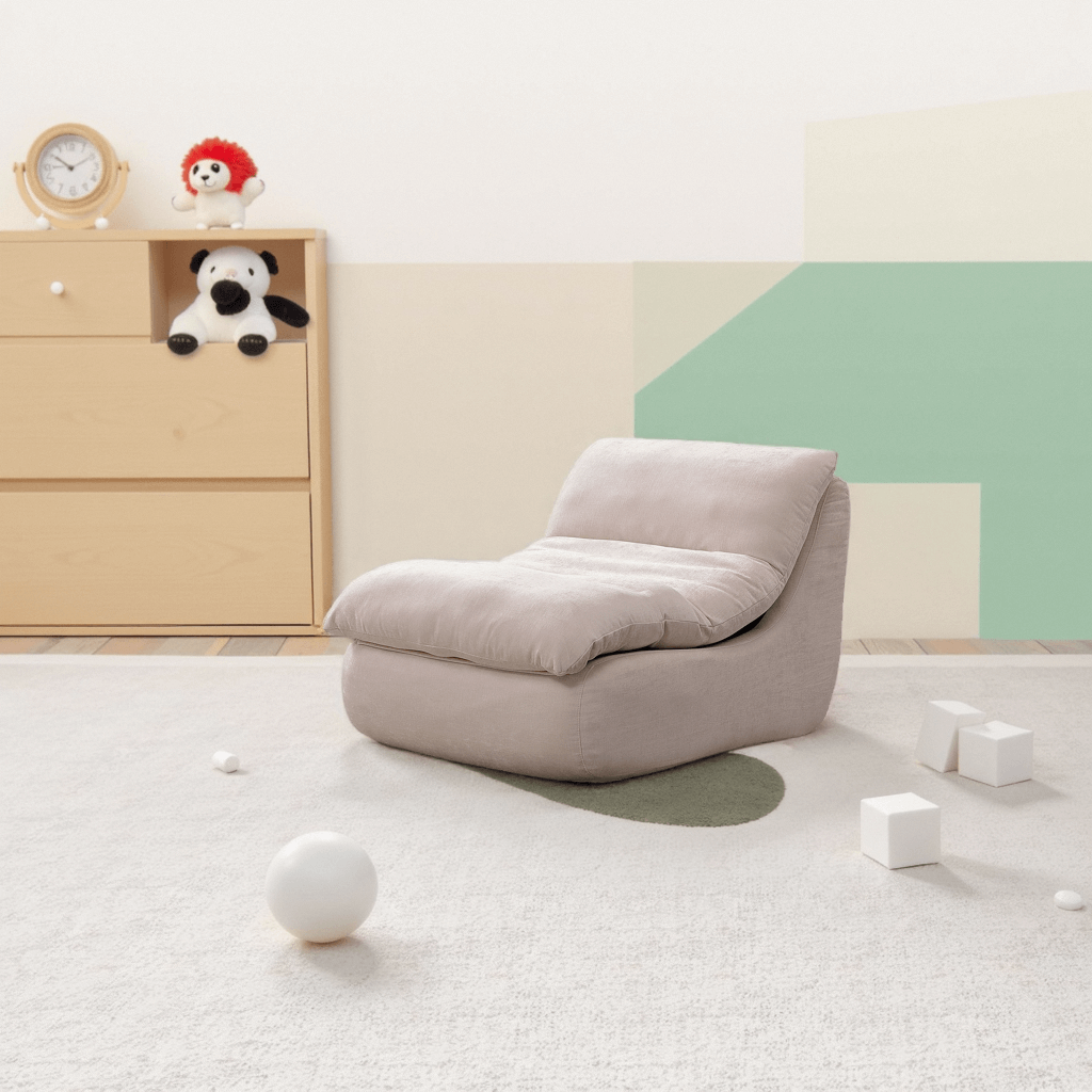 Chaise Lounge Sofa Chair Indoor, Upholstered Plush Corduroy Boneless Lounge Couch