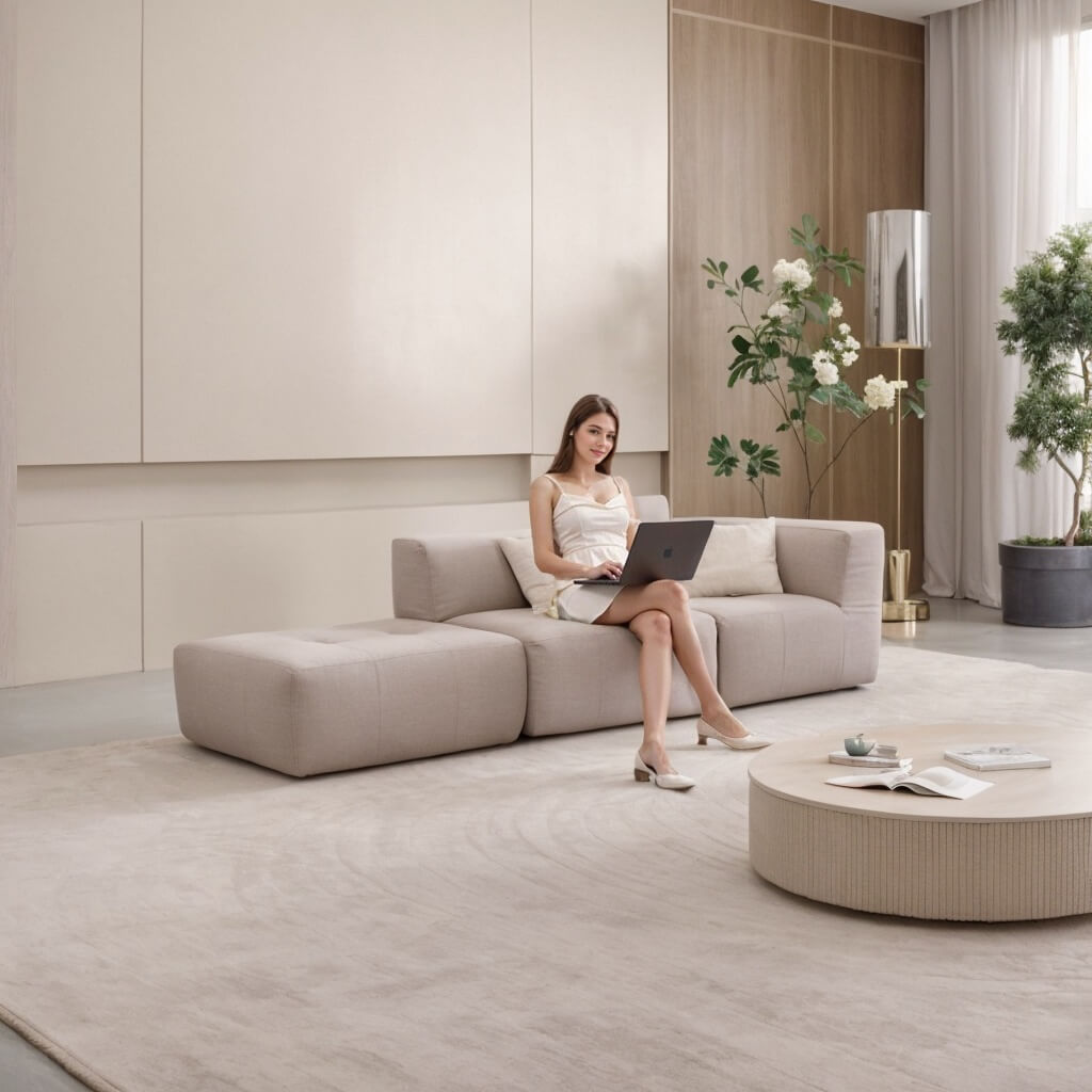 Modular Sectional Couch, Luxury Couches for Living Room,L Shaped Boneless Sofa