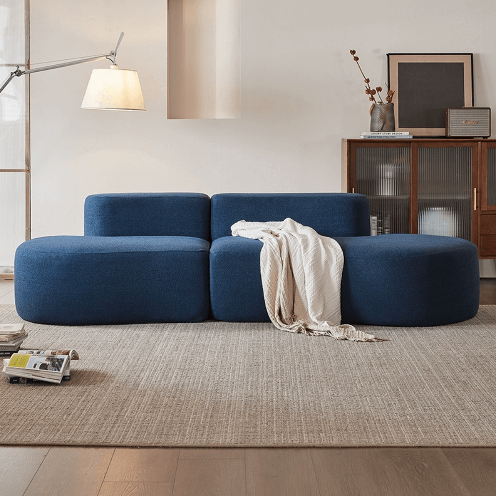 Modern Curved Sofa Couch, Unique Cashew Curved Sofa Couch