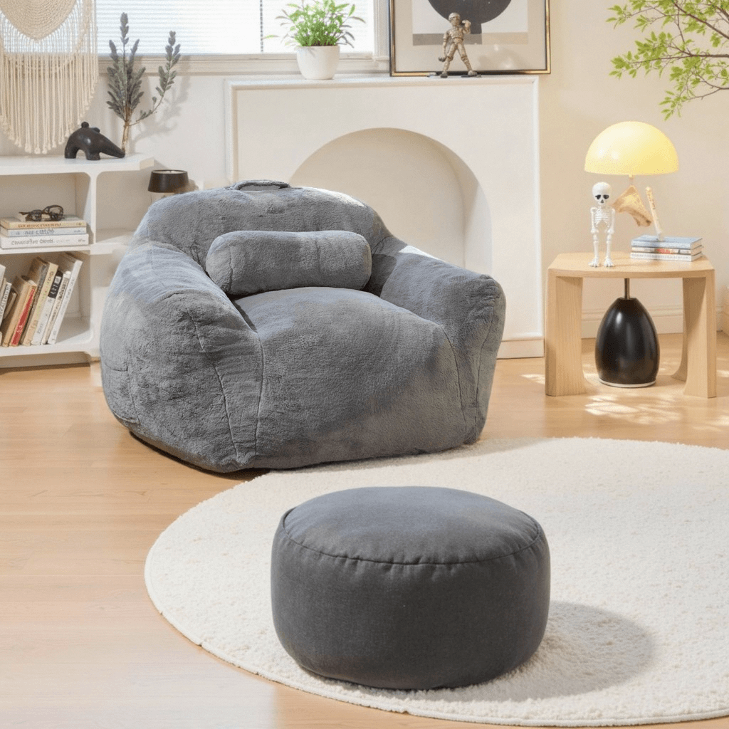 Comfortable Bean Bag Compression Sofa Chair with Ergonomic Support for Living Room