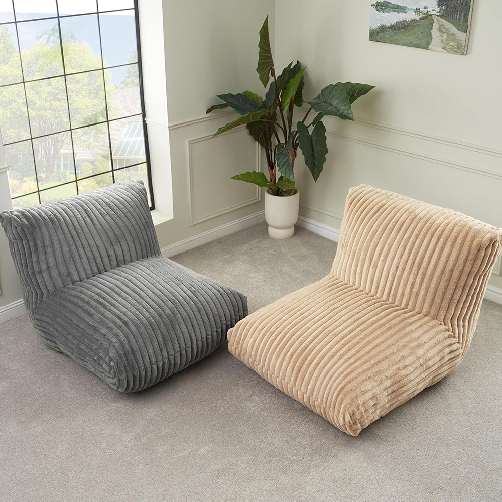 Bean Bag Chair for Adults, Giant Bean Bag Sofa,Bean Bag Couch Floor Sofa with Soft Faux Fur Cover & Wide Armrests Big BeanBag Lazy Sofa for Bedroom