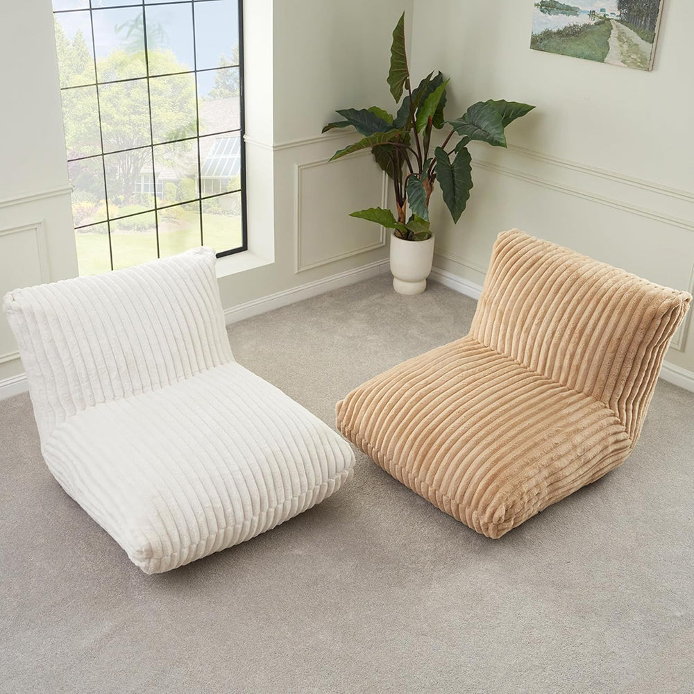 Bean Bag Chair for Adults, Giant Bean Bag Sofa,Bean Bag Couch Floor Sofa with Soft Faux Fur Cover & Wide Armrests Big BeanBag Lazy Sofa for Bedroom