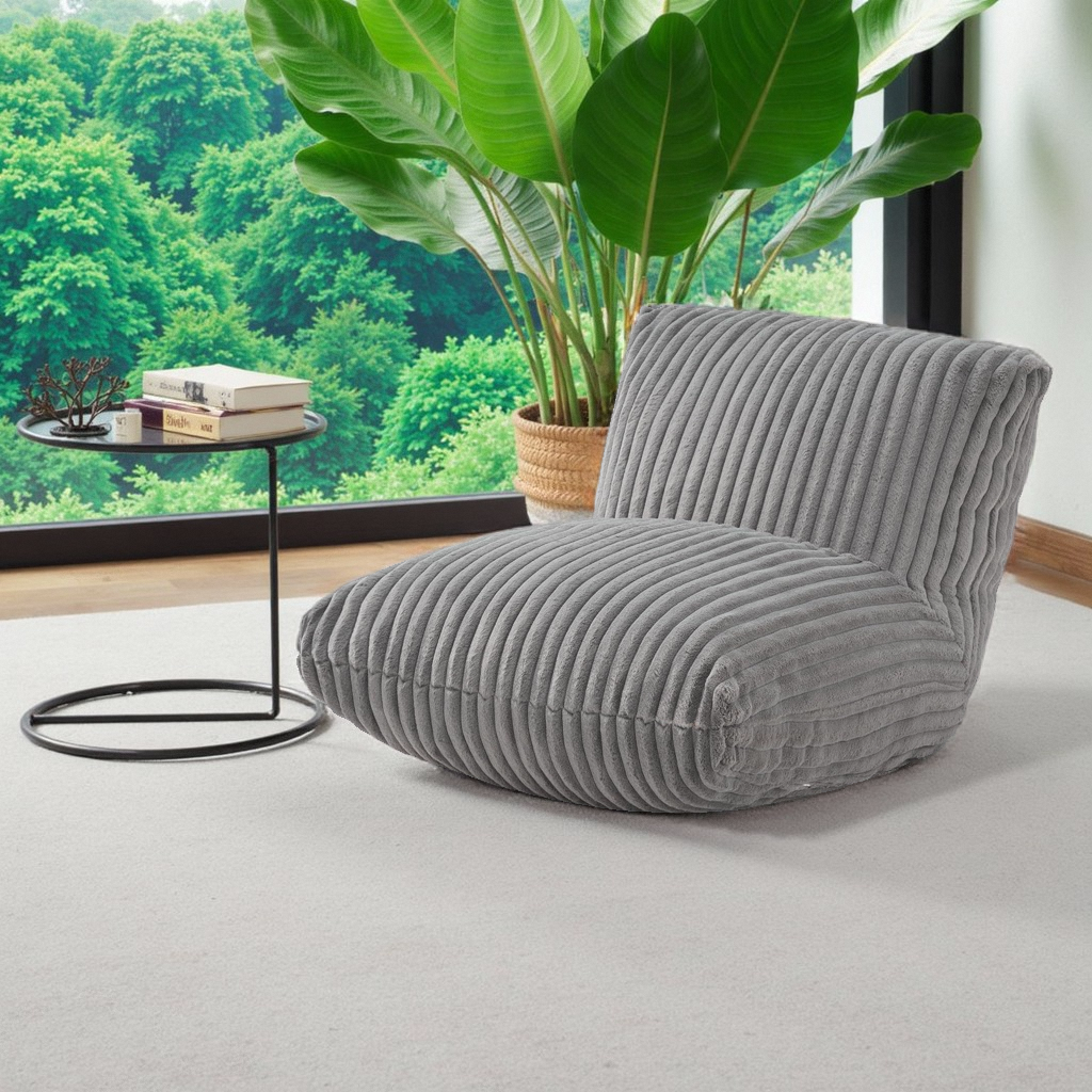 Bean Bag Chair for Adults, Giant Bean Bag Sofa,Bean Bag Couch Floor Sofa with Soft Faux Fur Cover & Wide Armrests Big BeanBag Lazy Sofa for Bedroom