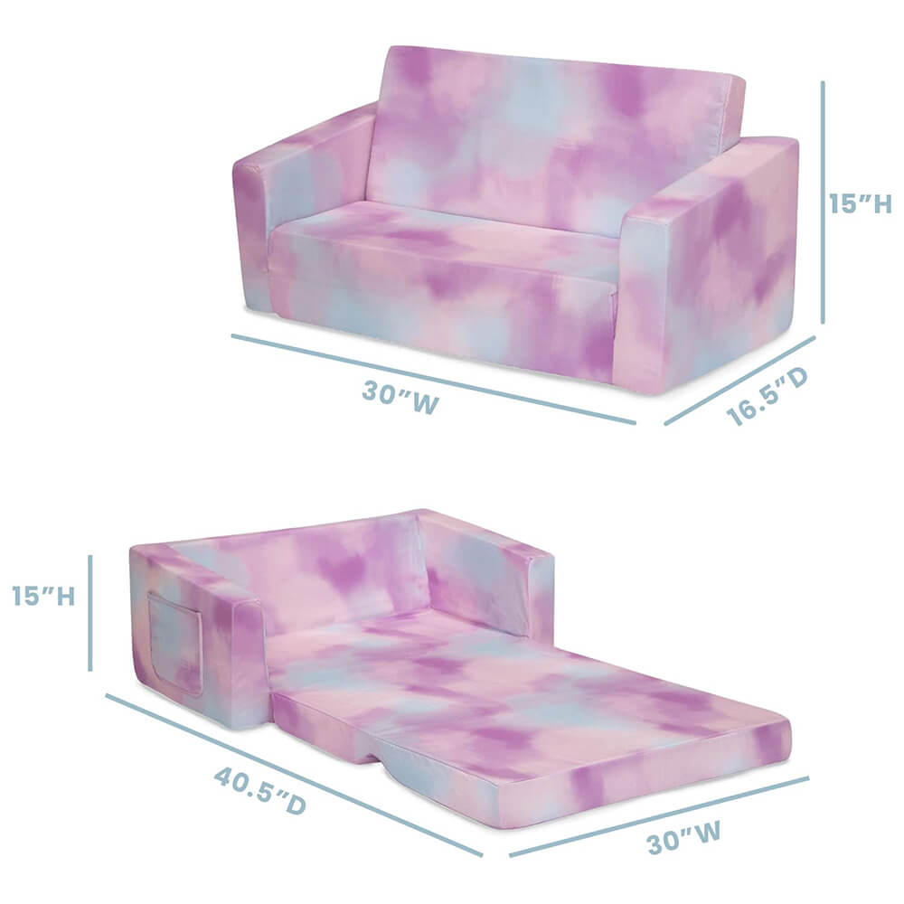 2-in-1 Extra Wide Convertible Sofa to Lounger-Comfy Flip Open Couch Sleeper for Kids