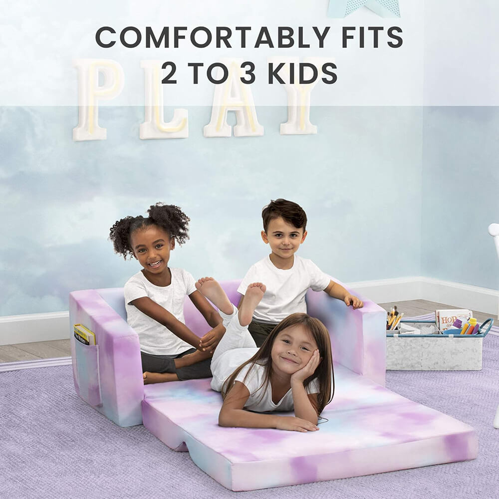 2-in-1 Extra Wide Convertible Sofa to Lounger-Comfy Flip Open Couch Sleeper for Kids