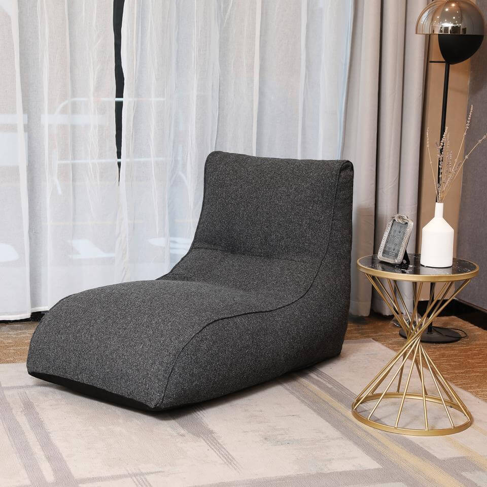 Compressible Single Couch Lounger Bean Bag with Memory Foam Filled for Living Room, Bedroom or Balcony