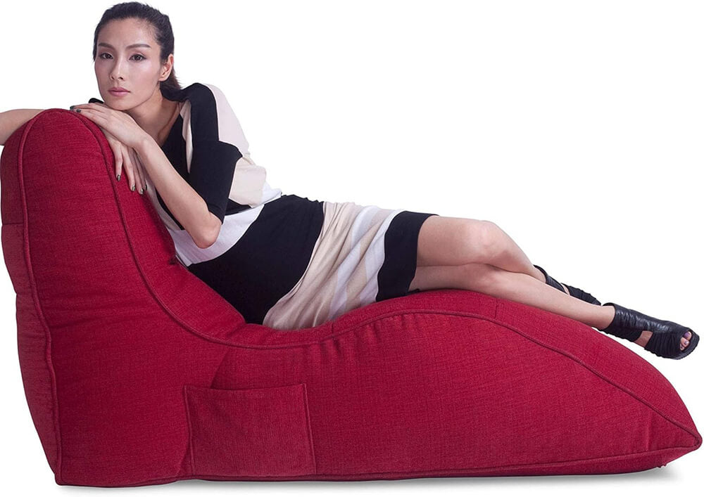 Compressible Single Couch Lounger Bean Bag with Memory Foam Filled for Living Room, Bedroom or Balcony