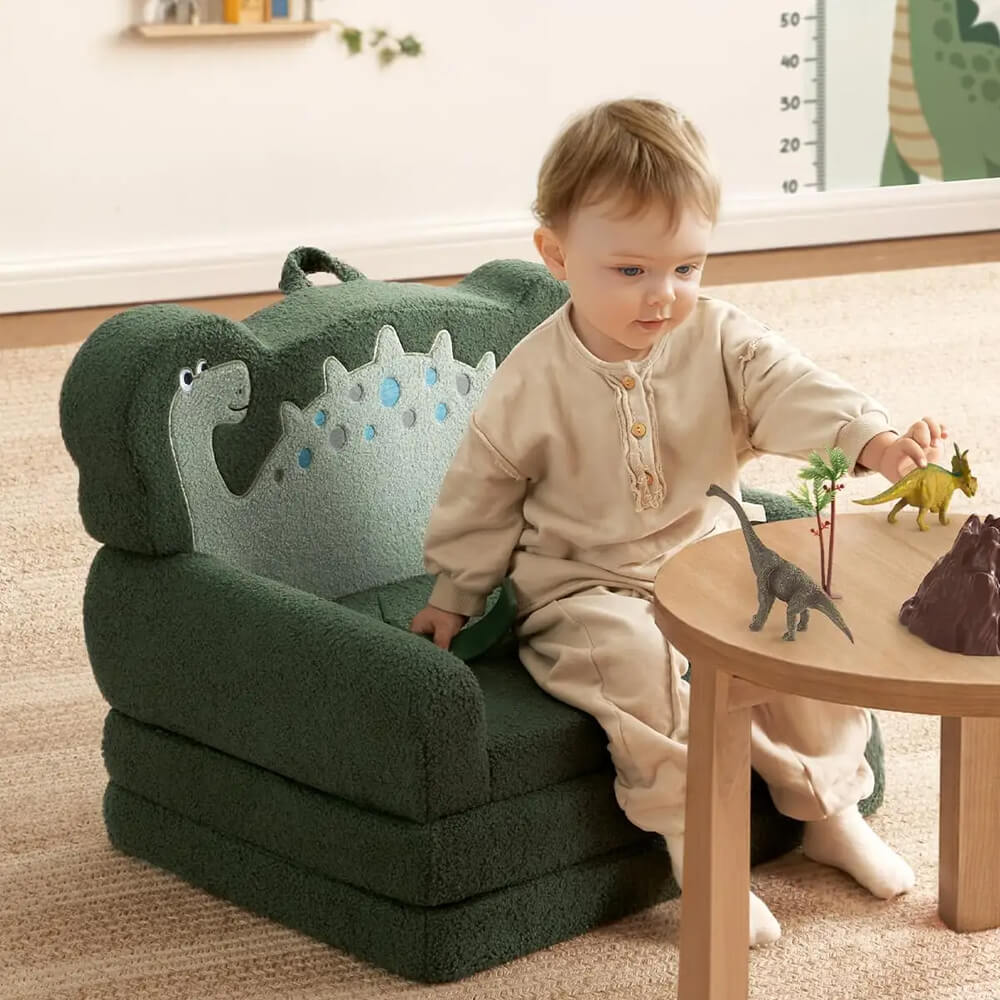 2-in-1 Toddler Chair Comfy, Convertible Sofa to Lounger, Kids Furniture for Playroom, Gift for Birthday, Children's Day