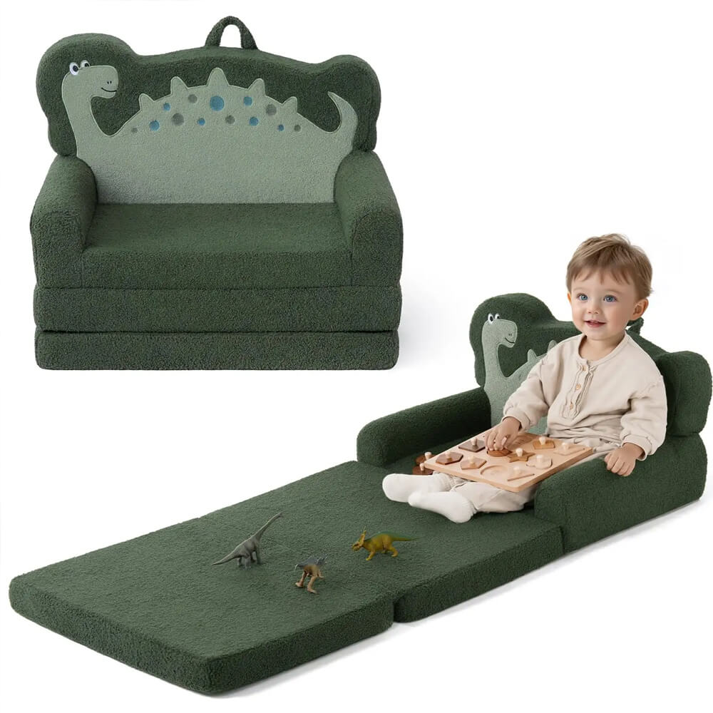 2-in-1 Toddler Chair Comfy, Convertible Sofa to Lounger, Kids Furniture for Playroom, Gift for Birthday, Children's Day