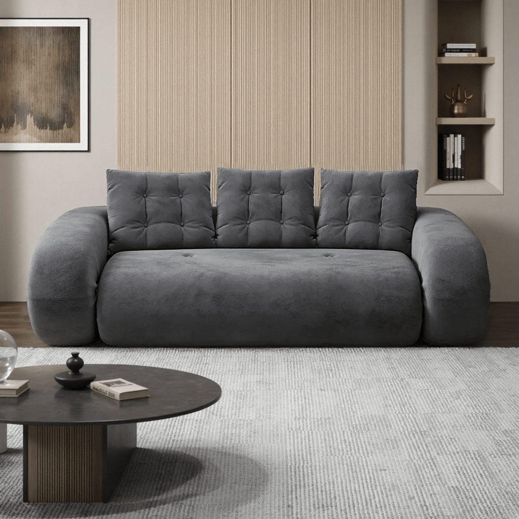 Foldable Boneless Sofa Bed,  Folding Floor Couch, Compressed Convertable Sleeper Sofa, Memory Foam Couch with Pillow