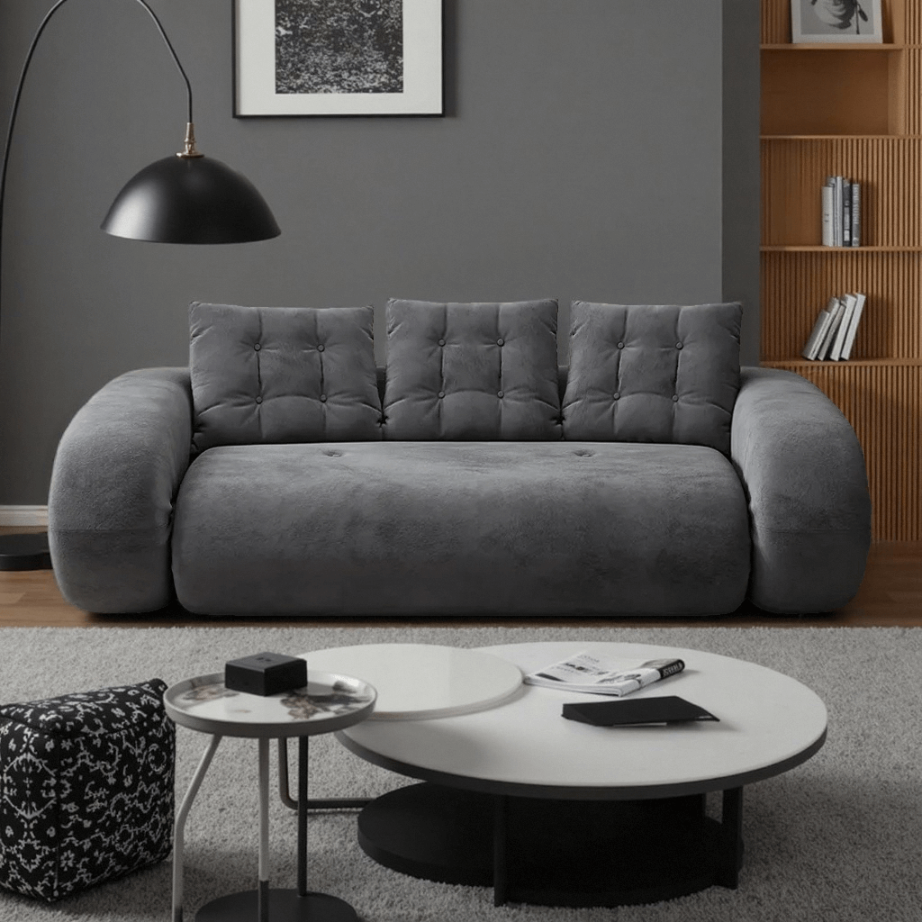 Foldable Boneless Sofa Bed,  Folding Floor Couch, Compressed Convertable Sleeper Sofa, Memory Foam Couch with Pillow