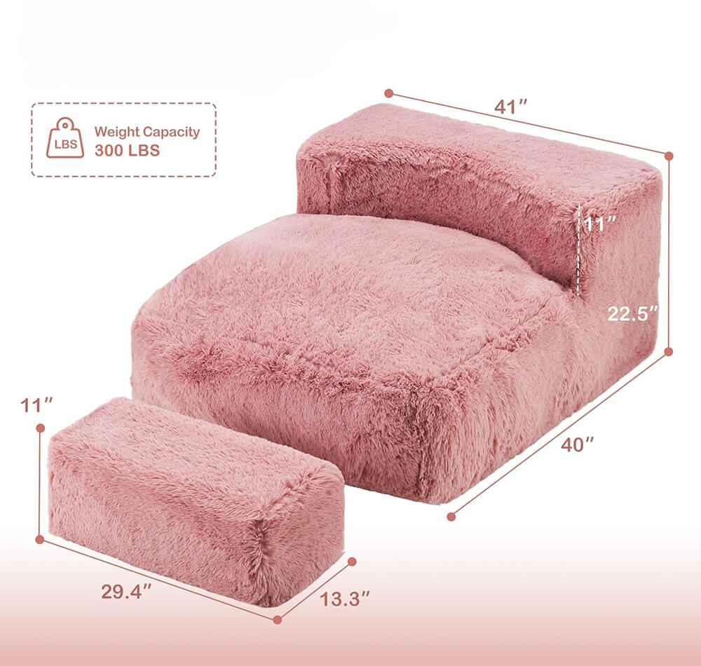 Large Bean Bag Chair for Adults Plush BeanBag Foam Chair Lazy Sofa for Living Room, Bedroom, Apartment