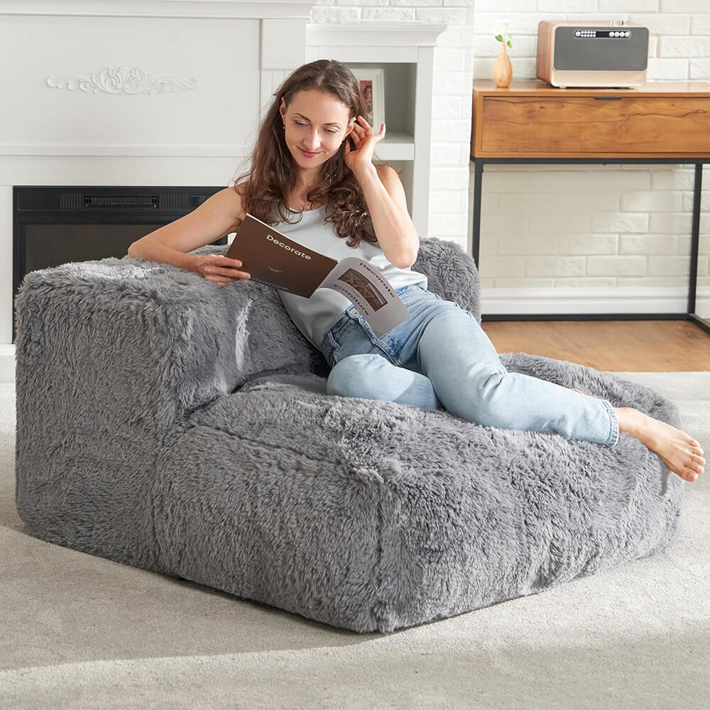 Large Bean Bag Chair for Adults Plush BeanBag Foam Chair Lazy Sofa for Living Room, Bedroom, Apartment