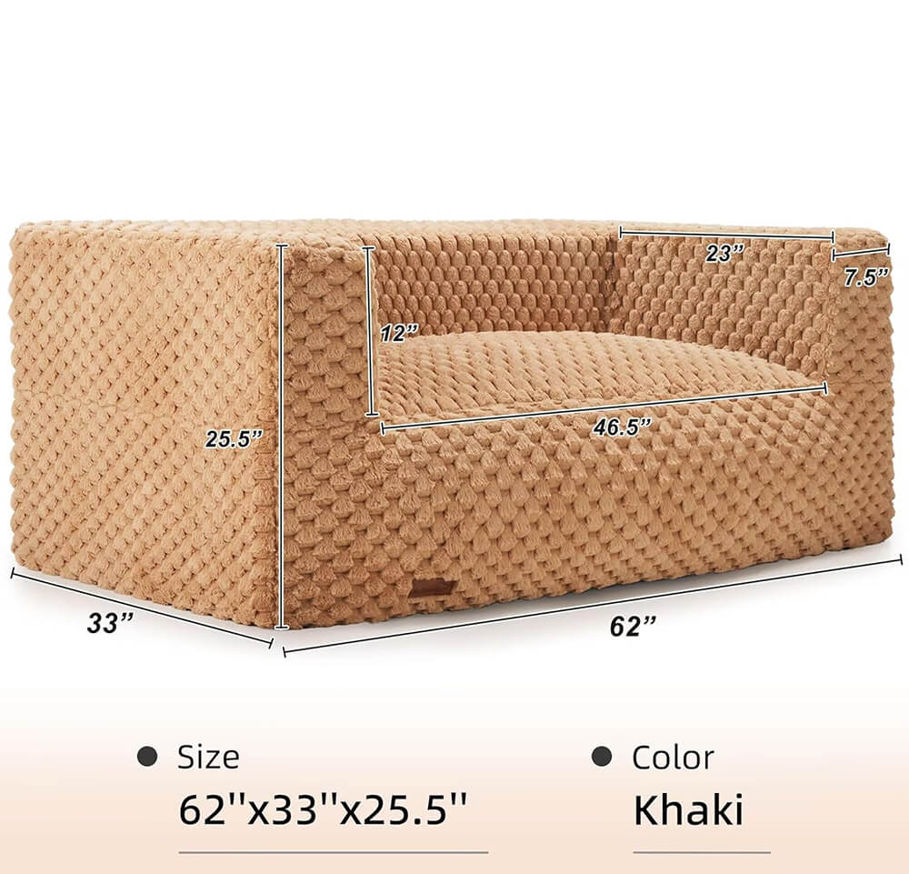 Comfy Bean Bag Loveseat Floor Couch for Bedroom,Living Room,Apartment