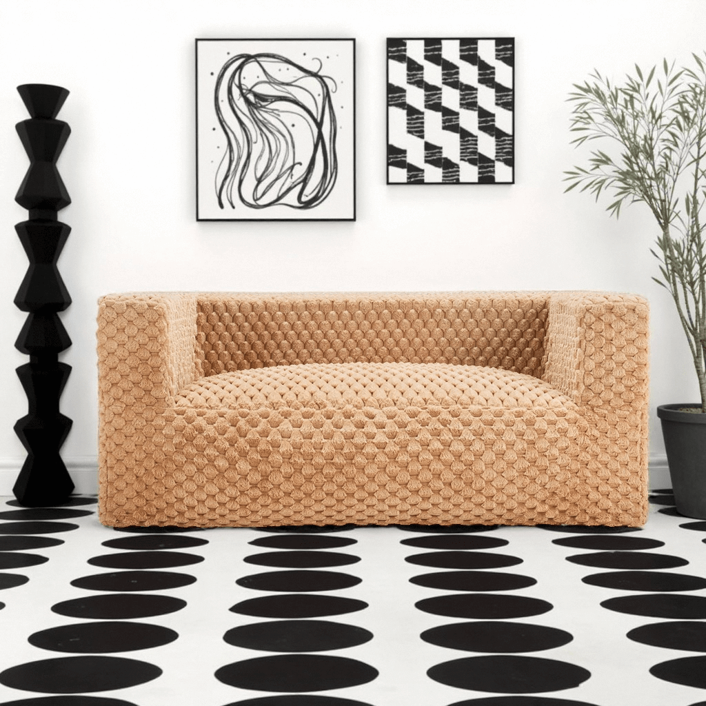 Comfy Bean Bag Loveseat Floor Couch for Bedroom,Living Room,Apartment