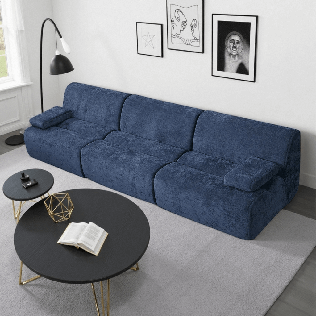 Sectional Sleeper compression Sofa Bed with Storage Ottomans Modular Sectional Couch Bed for Living Room