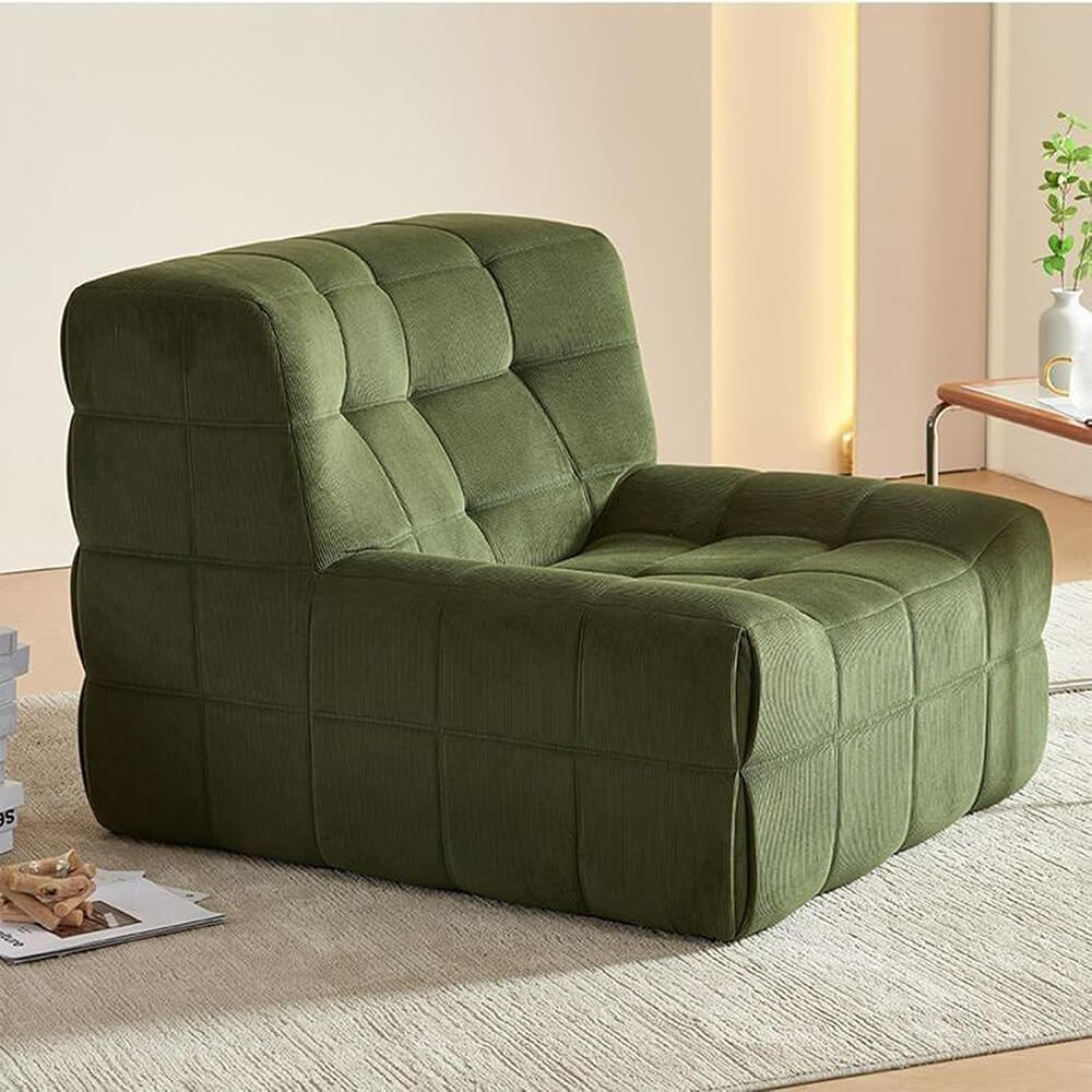 Lazy Chaise Lounges Beige Floor Bean Bag Chair Armless Sofa