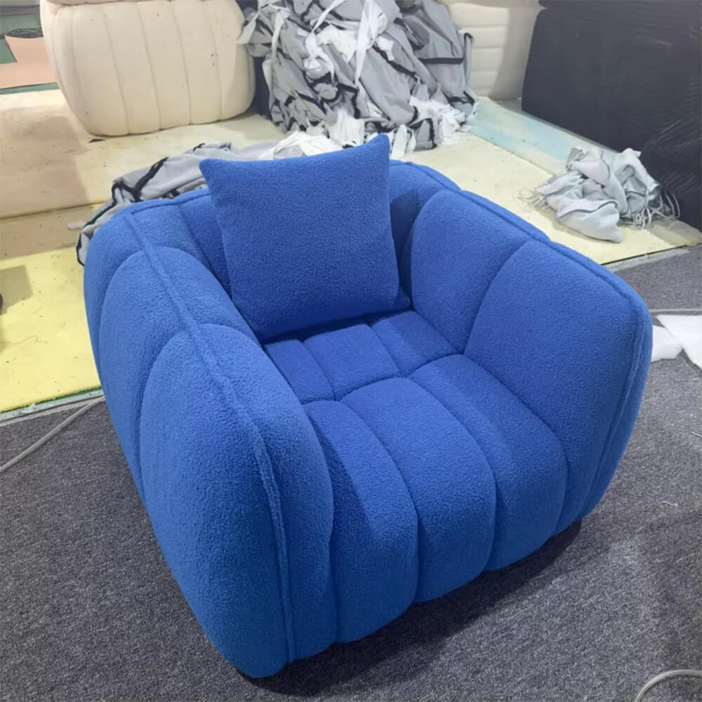 Adults Chaise Lounge Memory Foam Chaise Lounge Chair Filler Faux Fur Fireside Lazy Sofa for Living Room