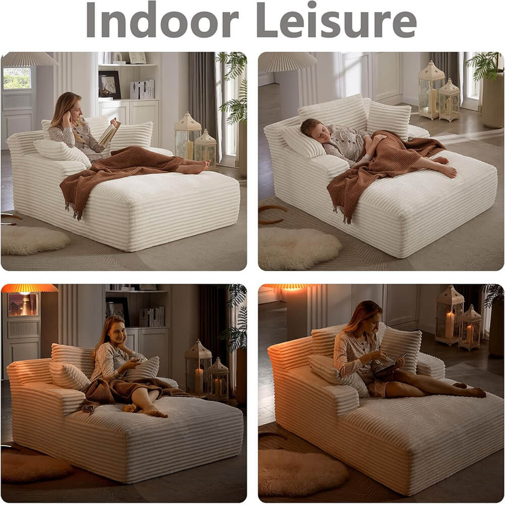 50" Comfy Fluffy Cloud Couch,Modern Deep Seat Sofa,Single Sleeper Sofa Chair for Livingroom,Bedroom,No Assembly