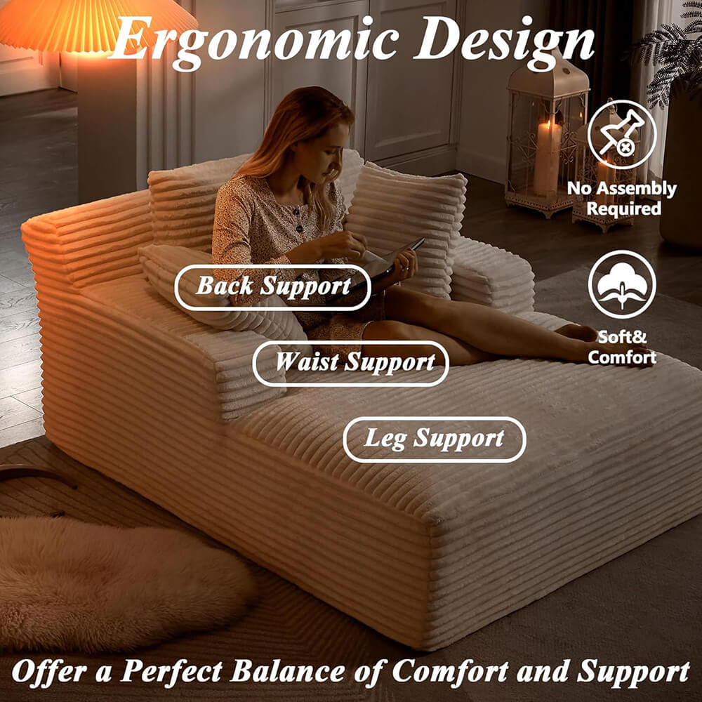 50" Comfy Fluffy Cloud Couch,Modern Deep Seat Sofa,Single Sleeper Sofa Chair for Livingroom,Bedroom,No Assembly