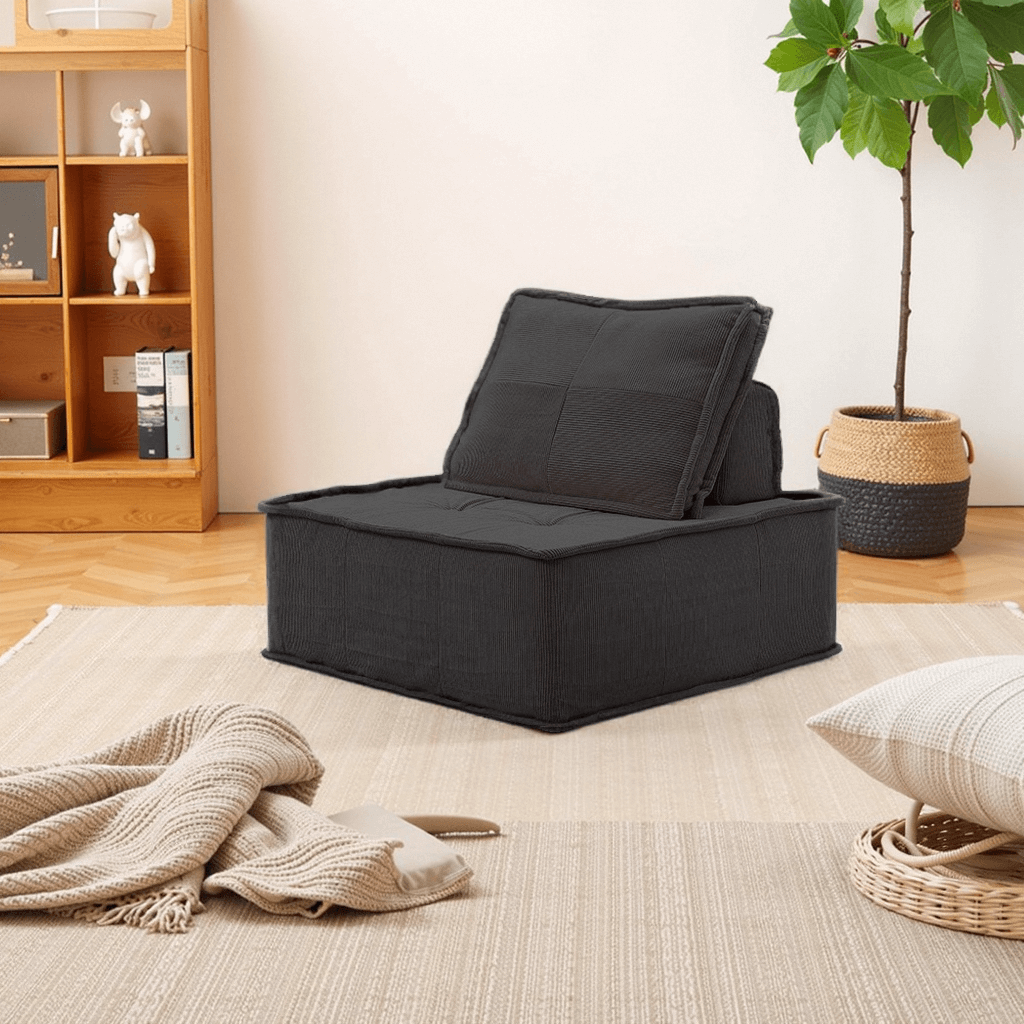 Oversized Chaise Lounge Chair Indoor Bedroom, Comfy Corduroy Upholstered Sofa Bed Chair