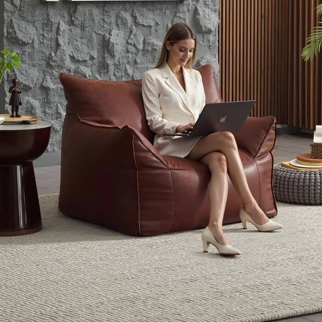 Pu Leather Fabric Soft Modern Sofa Big Bean Bag Chair Sofa for Living Room