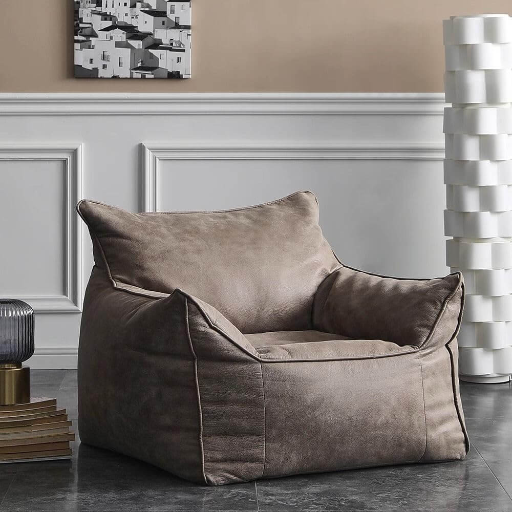 Pu Leather Fabric Soft Modern Sofa Big Bean Bag Chair Sofa for Living Room