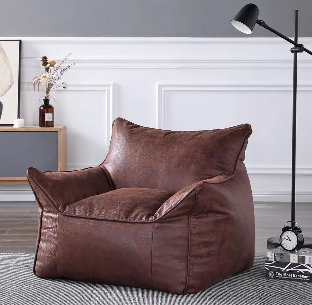 Pu Leather Fabric Soft Modern Sofa Big Bean Bag Chair Sofa for Living Room