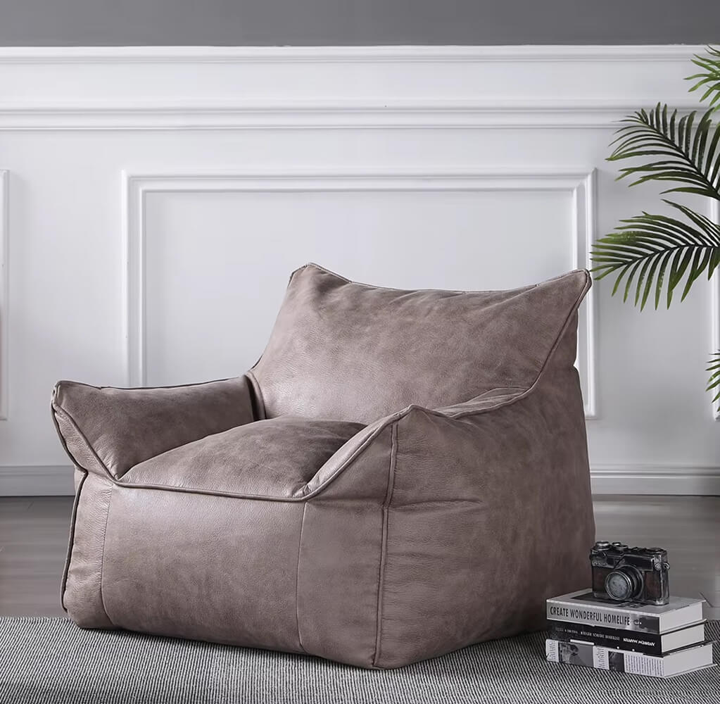 Pu Leather Fabric Soft Modern Sofa Big Bean Bag Chair Sofa for Living Room