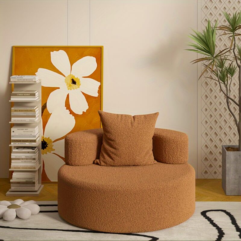Deep Seat Circle Single Cloud Sofa O-Shape Chair for Living Room, Bedroom Apartment, Office