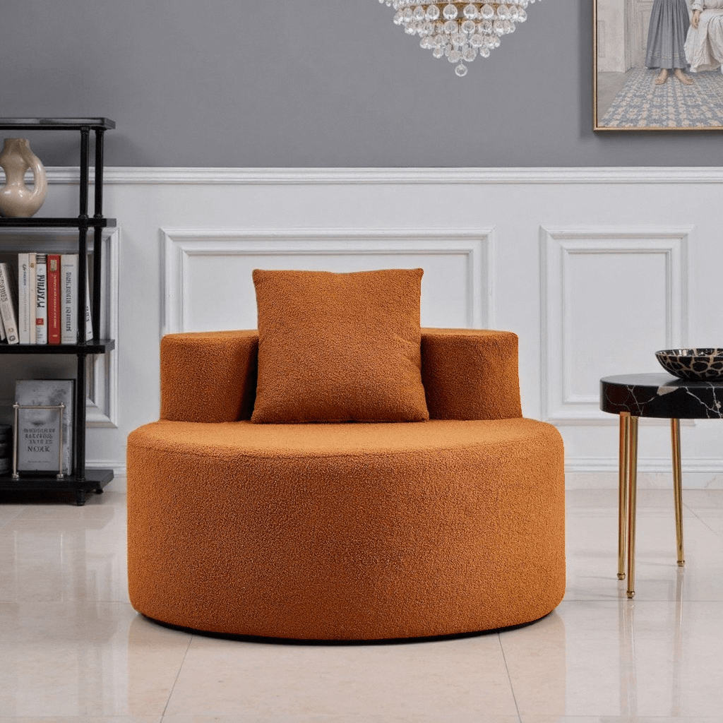 Deep Seat Circle Single Cloud Sofa O-Shape Chair for Living Room, Bedroom Apartment, Office