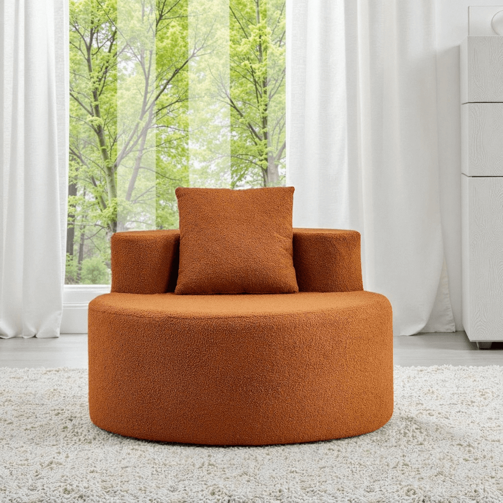 Deep Seat Circle Single Cloud Sofa O-Shape Chair for Living Room, Bedroom Apartment, Office