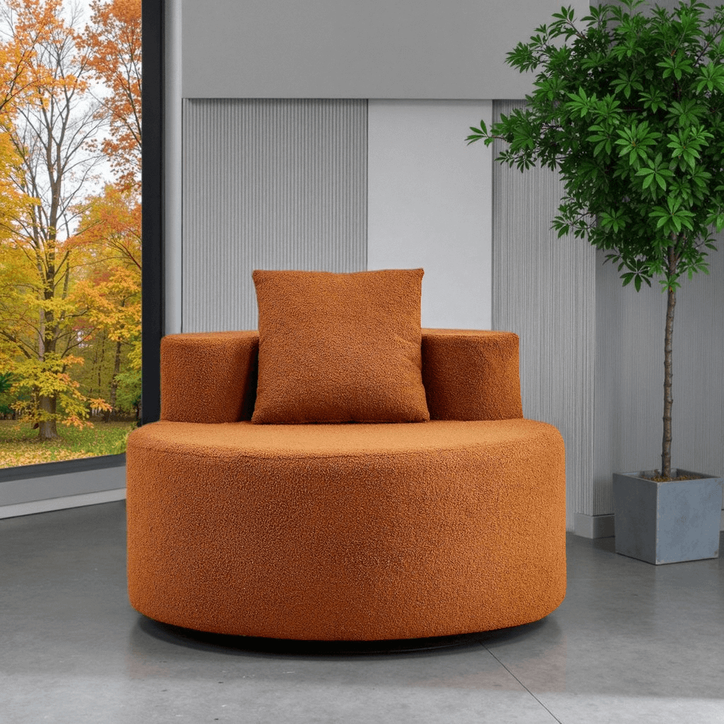 Deep Seat Circle Single Cloud Sofa O-Shape Chair for Living Room, Bedroom Apartment, Office