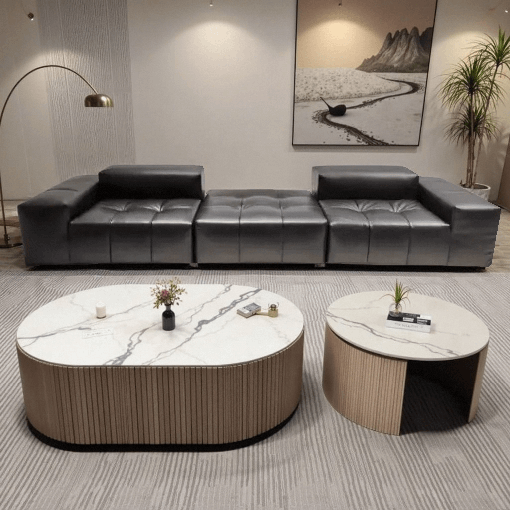 Sectional Sofa Compression Funiture Living Room Frabic Leather Sofa Set