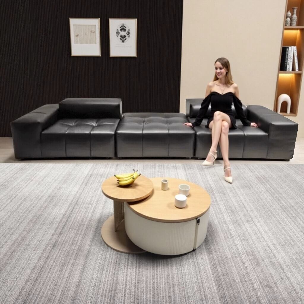 Sectional Sofa Compression Funiture Living Room Frabic Leather Sofa Set