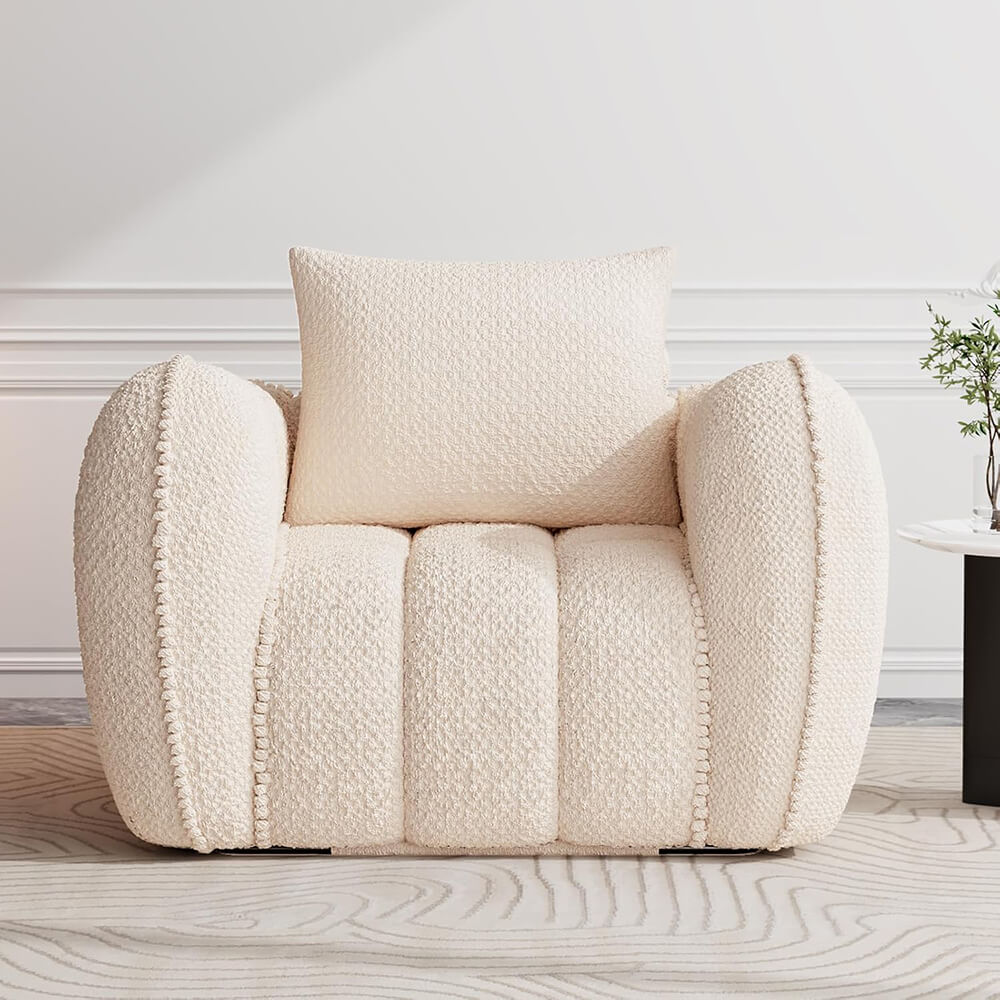 Adults Chaise Lounge Memory Foam Chaise Lounge Chair Filler Faux Fur Fireside Lazy Sofa for Living Room